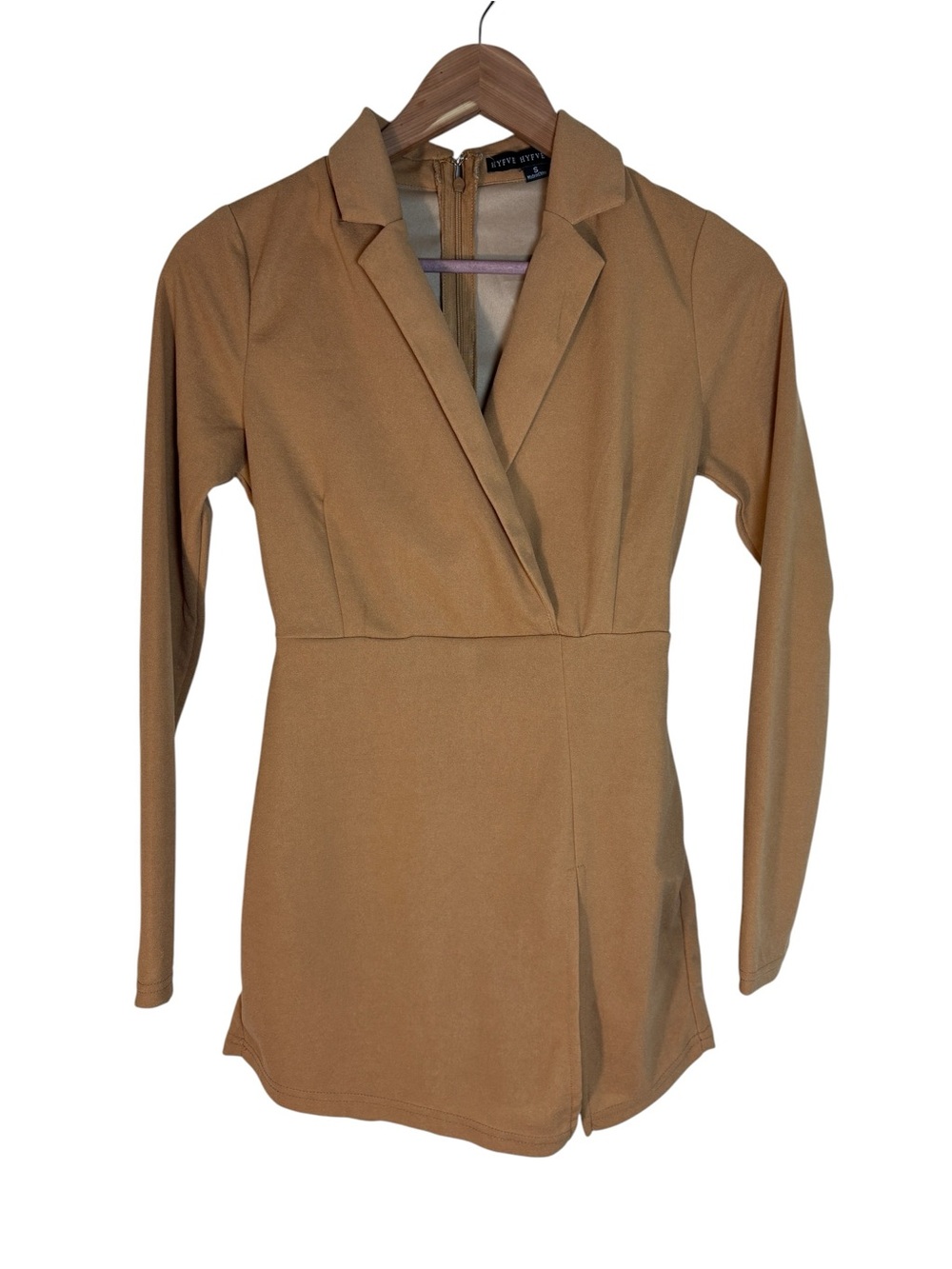 HYFVE Camel Long Sleeve Blazer Style Romper Size Small